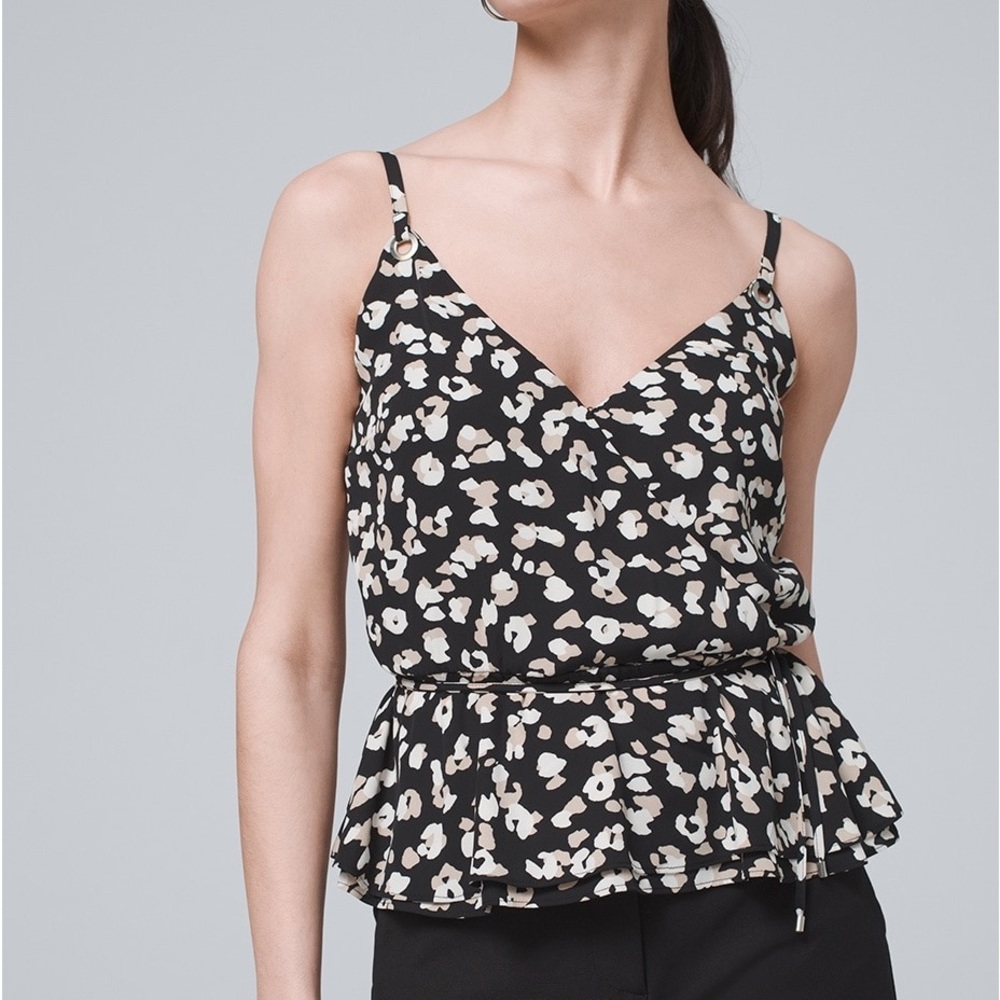 WHBM WAIST TIE ANIMAL PRINT CAMI